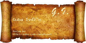 Guba Iván névjegykártya